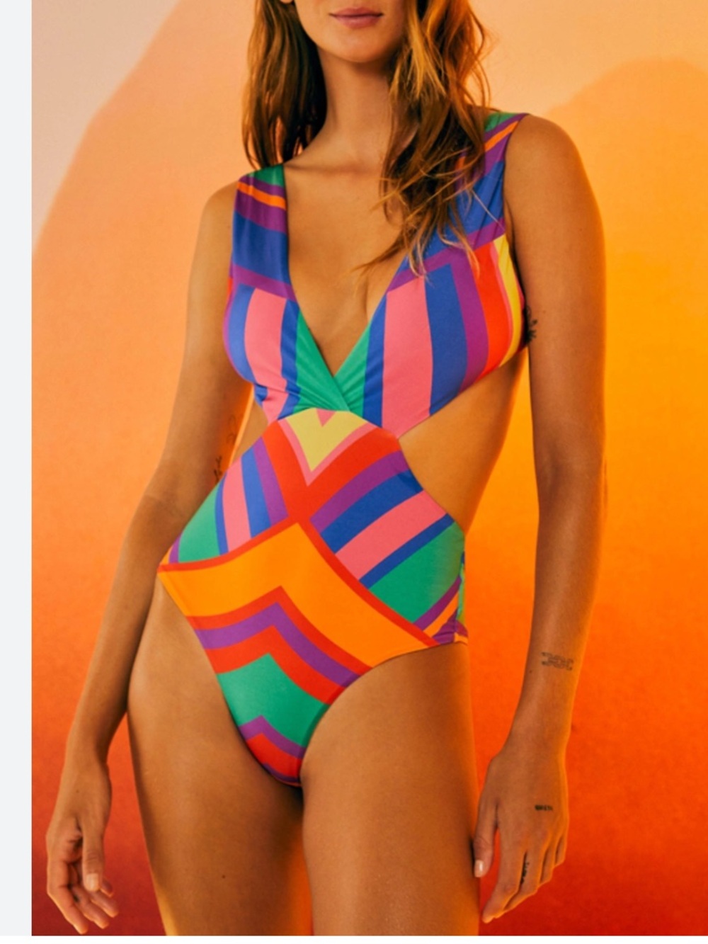 Farm rio Colorful Geometric One-Piece Swimsuit